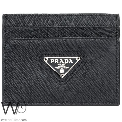 prada mens leather cardholder wallet|prada purse with wallet holder.